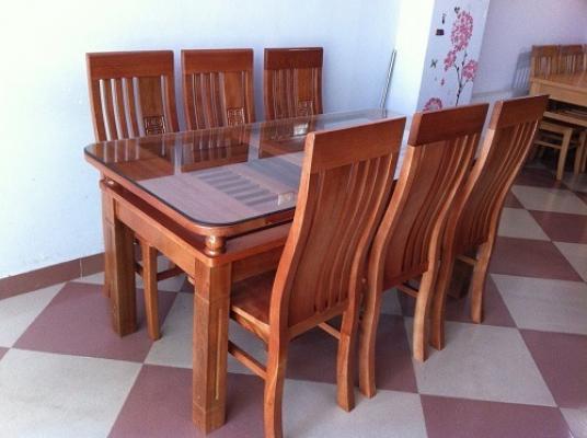 bộ bàn ăn gỗ xoan đào 6 ghế